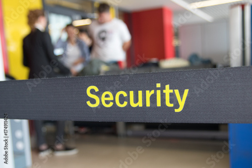 Security check of luggage and passengers in airport