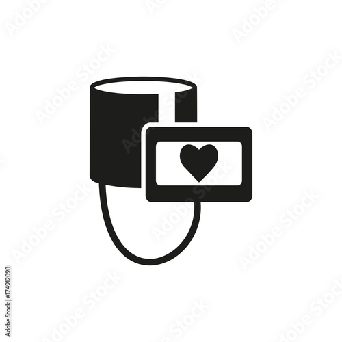 Blood pressure gauge with monitor icon