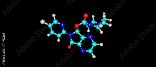 Zopiclone molecular structure isolated on black