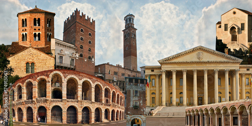 Verona, collage monumenti storici photo