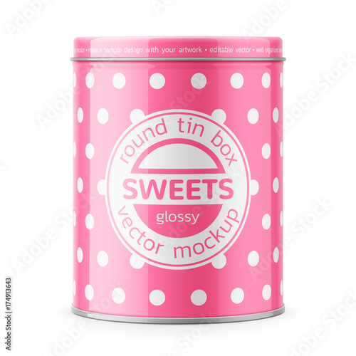 Round glossy tin can template.