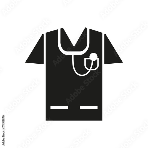 Medical workwear with stethoscope icon