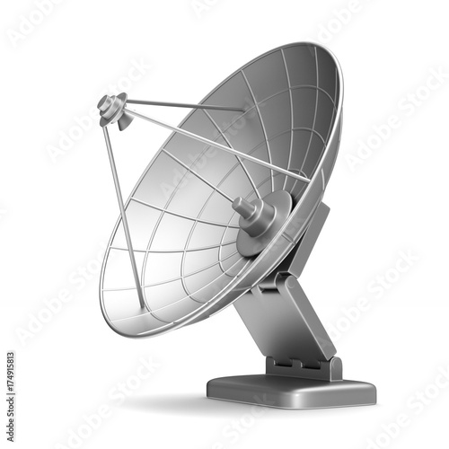satellite aerial on white b...