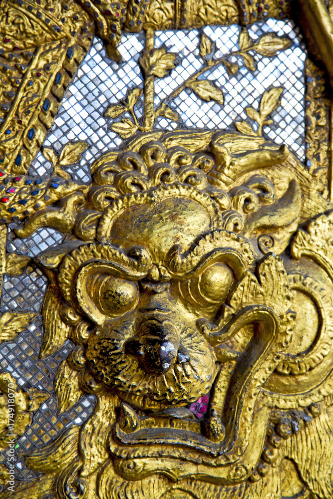 demon   the temple bangkok asia   thailand abstract cross