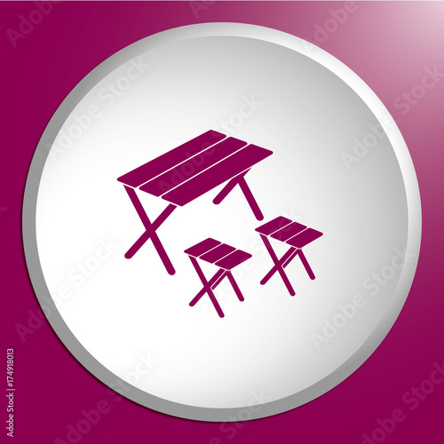 Camping table and stool icon