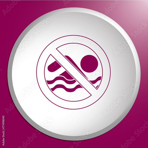 No swimming prohibition sign icon