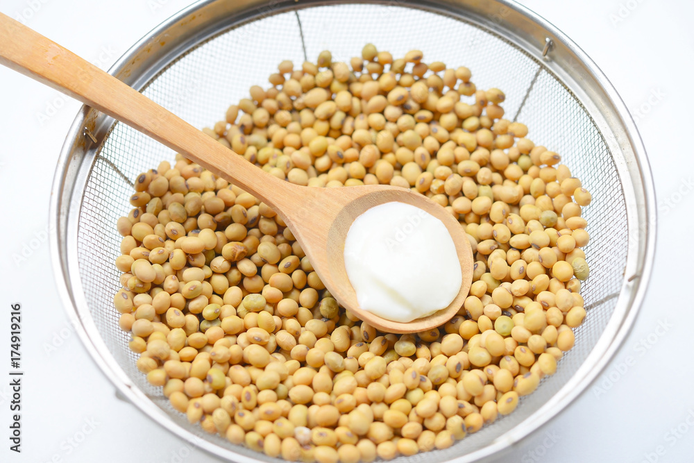 Organic yogurt is made from soy milk. Organic yogurt is made from soy milk.