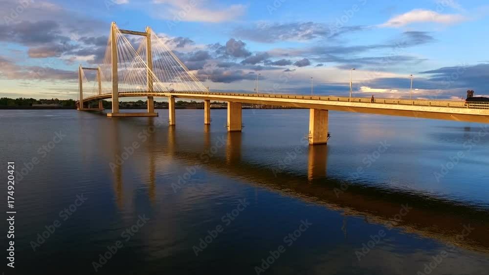 Clouds Cable Bridge Intercity Columbia River Kennewick Pasco Washington Clouds Cable Bridge Intercity Columbia River Kennewick Pasco Washington