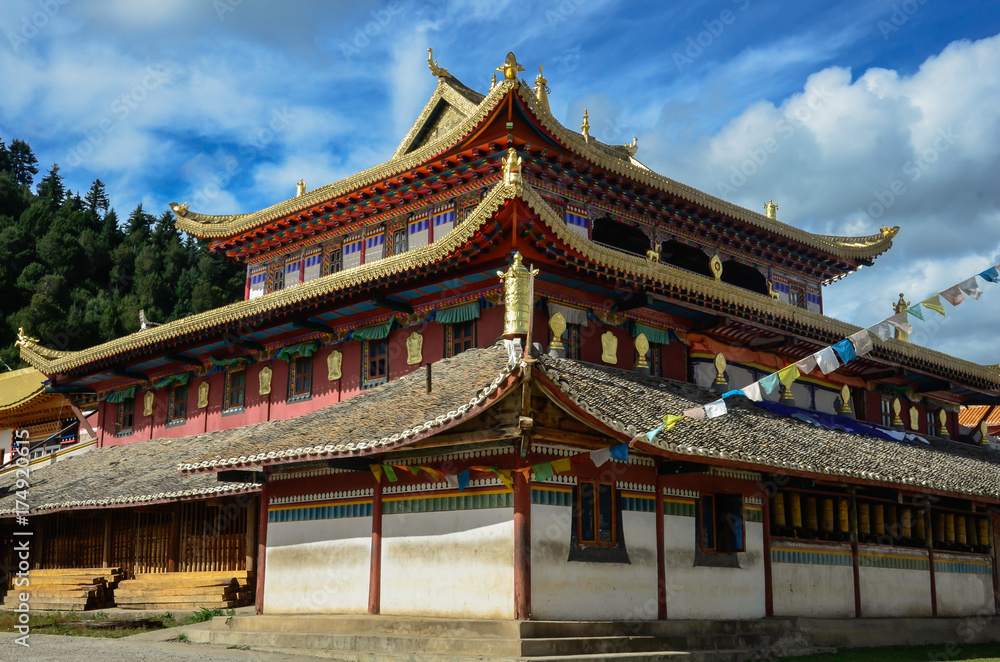 The tibetan temple in Sichuan Province, China The tibetan temple in Sichuan Province, China