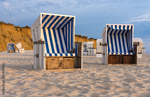 Sunset and beach chairs - Kampen, Sylt 