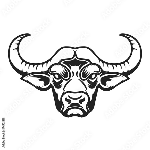 Buffalo head icon on white background.