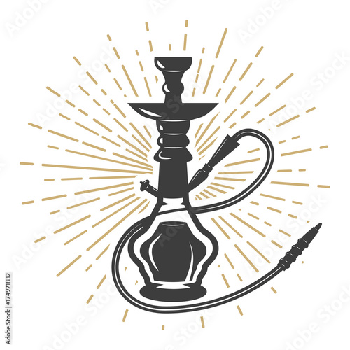 Hookah illustration on white background.