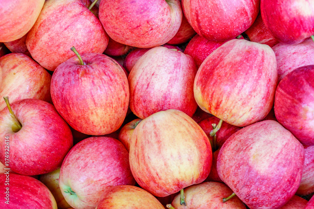 Red apples background Red apples background