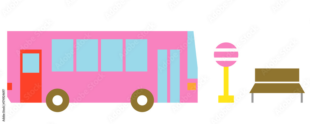 バスとバス停 Stock イラスト Adobe Stock バスとバス停 Stock イラスト Adobe Stock