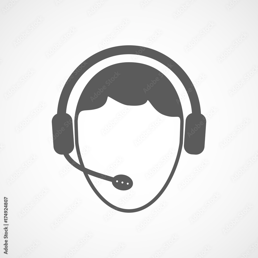 Man with headphone icon. Vector illustration. Man with headphone icon. Vector illustration.