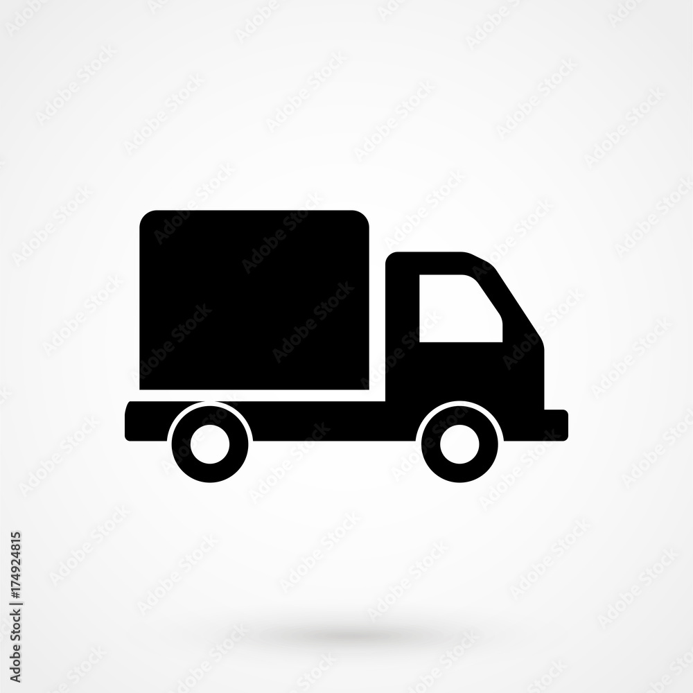 Truck icon vector. Delivery van, service concept, Minimalistic sign isolated on white background