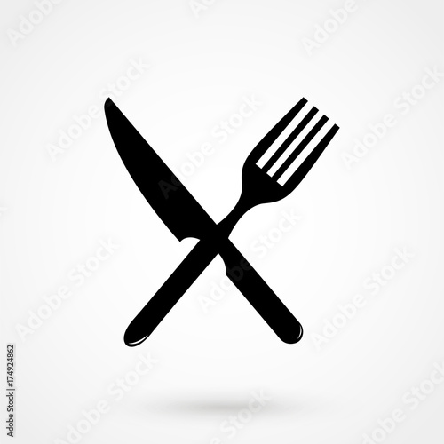 crossed fork over knife - illustration