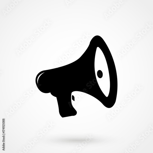 Megaphone icon. Megaphone Vector isolated on white background. Flat vector illustration in black photo