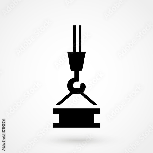 pictograph crane hook, lifting work, installation works, building, fully editable vector image icon