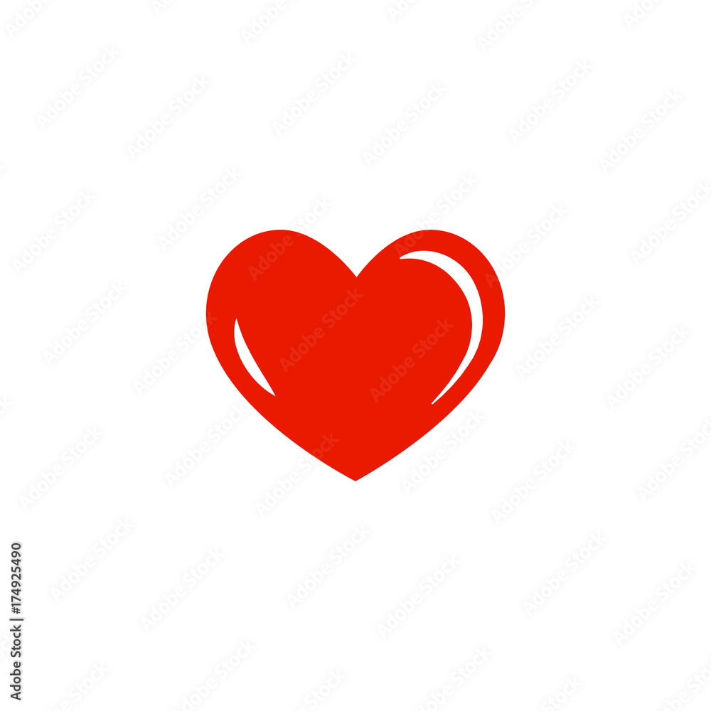Simple red flat heart icon Simple red flat heart icon