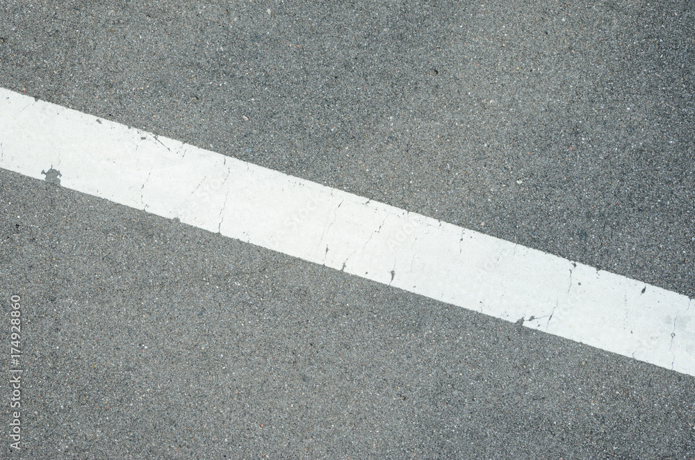 Fototapeta premium Road Asphalt Texture with Diagonal White Stripe Mark