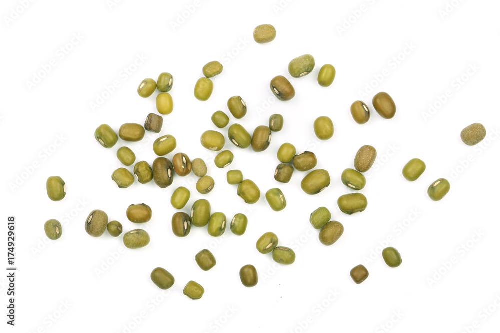 Mung beans isolated on white background. Top view Mung beans isolated on white background. Top view