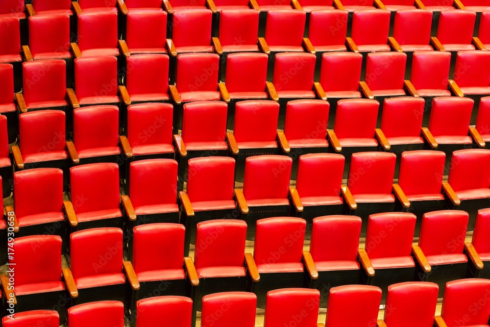 Empty comfortable red seats Cinema / theater empty seats