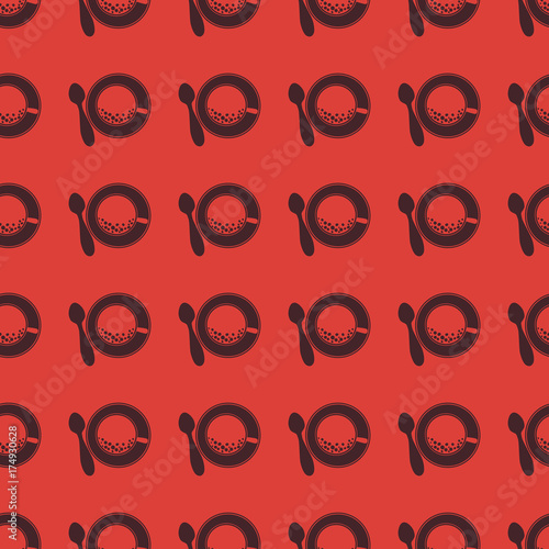 Coffee vector illustration on a seamless pattern background