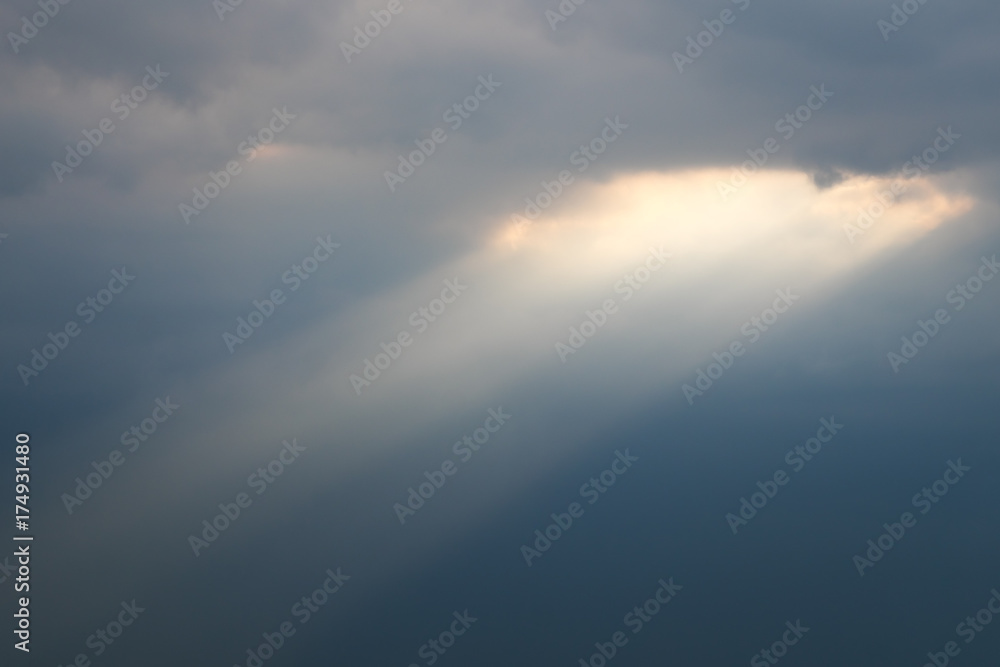 sky with clouds and sun ray sky with clouds and sun ray