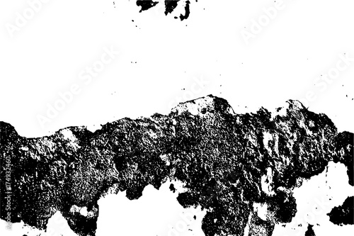 Distressed halftone grunge black and white vector texture -texture of old wall background for creation abstract vintage effect with noise and grain