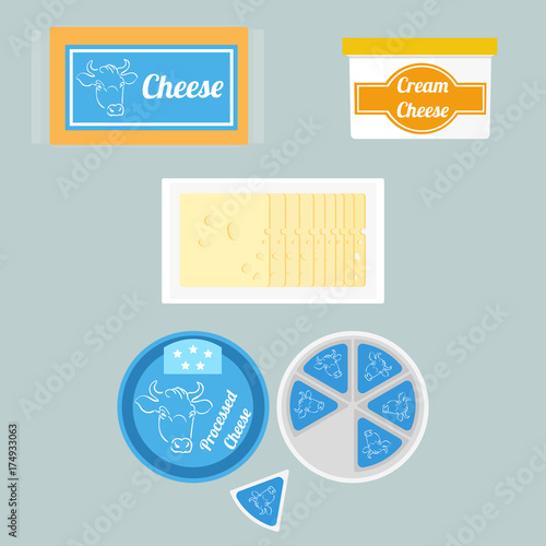 Illustration of cheese in the package