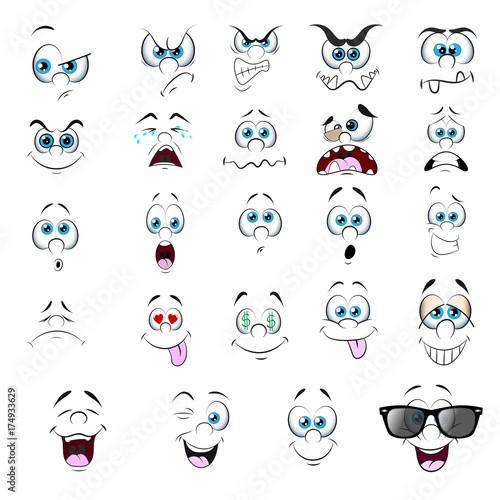 set of expressions to use in caricatures