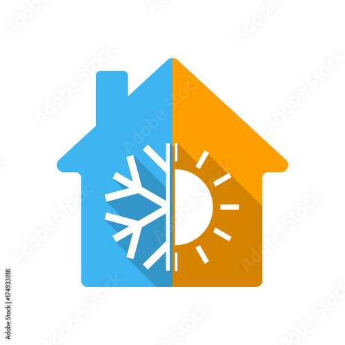 Colored house icon. Vector illustration