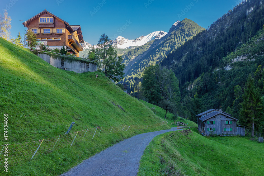 A, Vorarlberg, Bregenzerwald, Großes Walsertal, Marul, Blick auf den Walserkamm A, Vorarlberg, Bregenzerwald, Großes Walsertal, Marul, Blick auf den Walserkamm