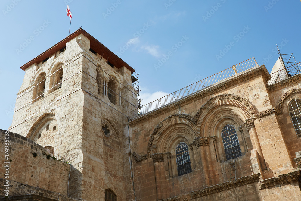 Church of the Holy Sepulcher in Jerusalem. Build elevation. 