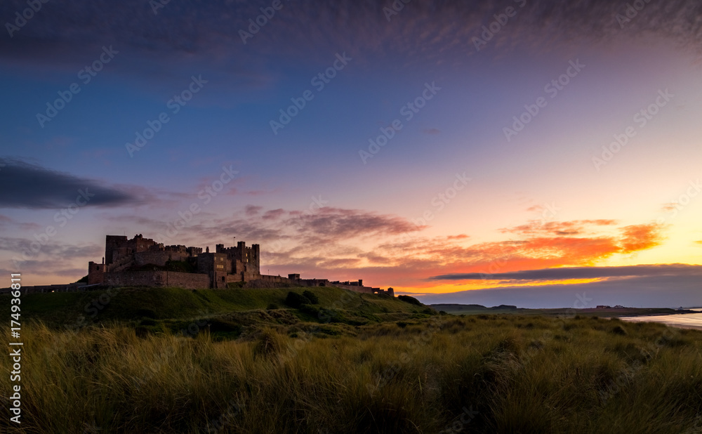 Celtic Sunset - Bamburgh Castle, Northumberland