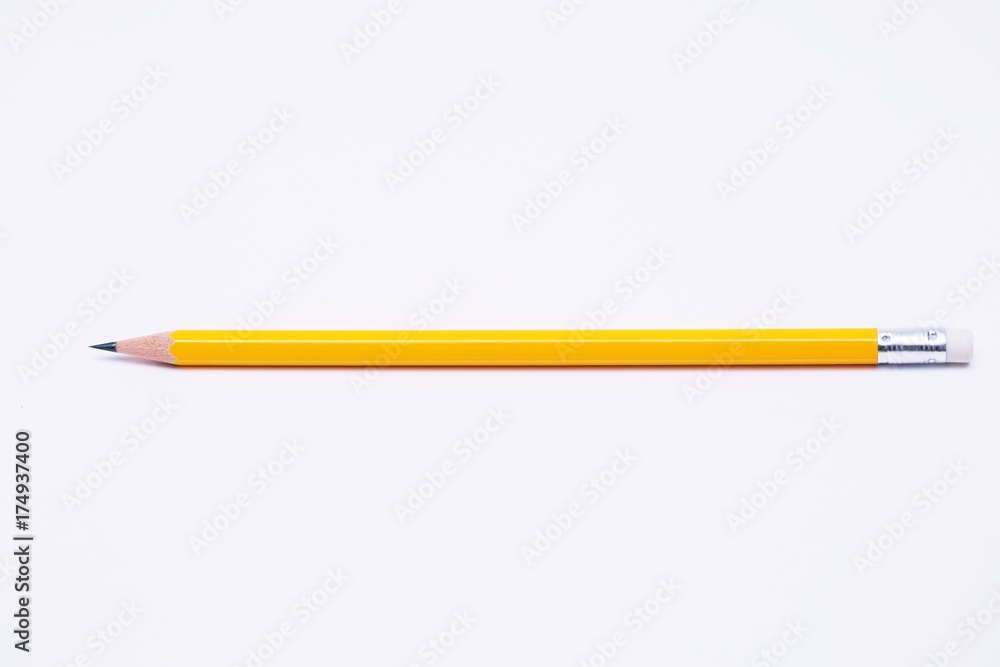 Pencil yellow isolated on pure white background.Educational Illustration Concept. Pencil yellow isolated on pure white background.Educational Illustration Concept.