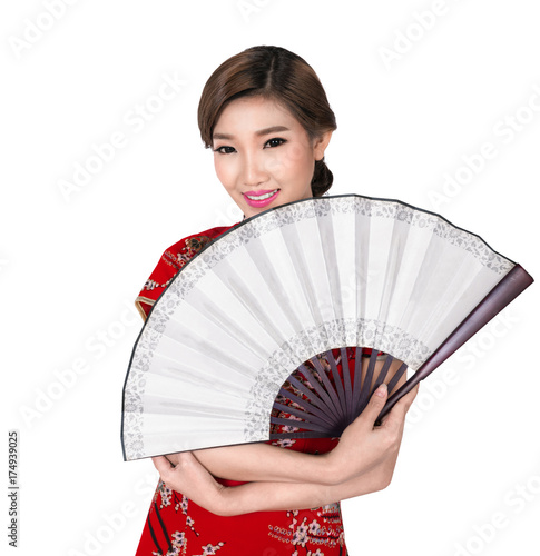 Chunese lady in chinese dress
