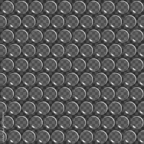 Background Air-bubble wrap film. Seamless pattern. Vector illustration