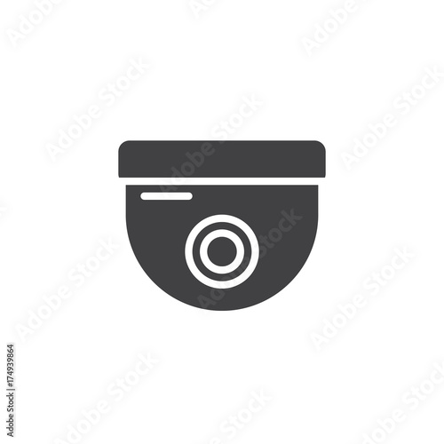 Security dome camera icon vector, filled flat sign, solid pictogram isolated on white. Symbol, logo illustration.