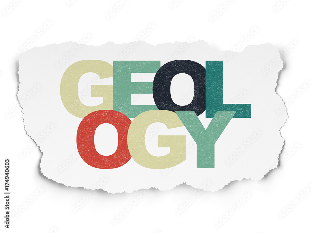 Science concept: Geology on Torn Paper background Science concept: Geology on Torn Paper background