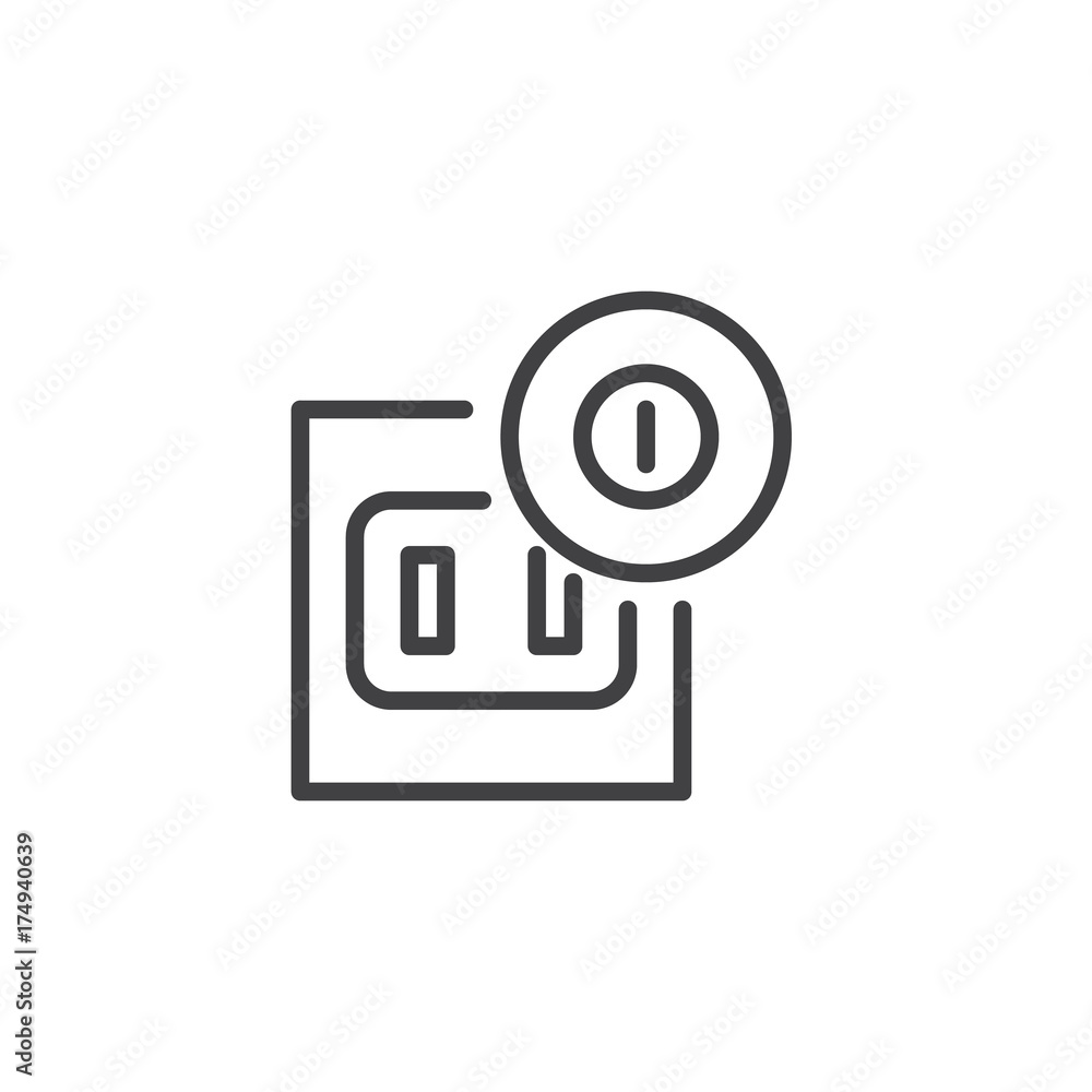 Socket on line icon, outline vector sign, linear style pictogram isolated on white. Symbol, logo illustration. Editable stroke Socket on line icon, outline vector sign, linear style pictogram isolated on white. Symbol, logo illustration. Editable stroke
