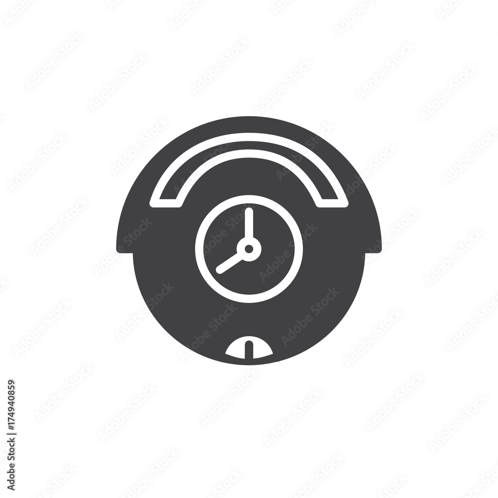 Cleaner timer icon vector, filled flat sign, solid pictogram isolated on white. Symbol, logo illustration. Cleaner timer icon vector, filled flat sign, solid pictogram isolated on white. Symbol, logo illustration.
