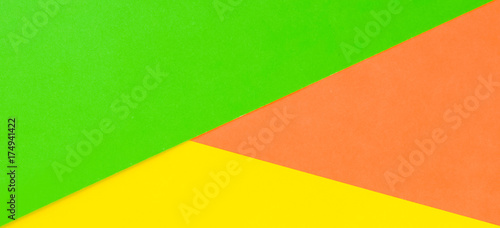 Yellow, green and orange color paper banner background