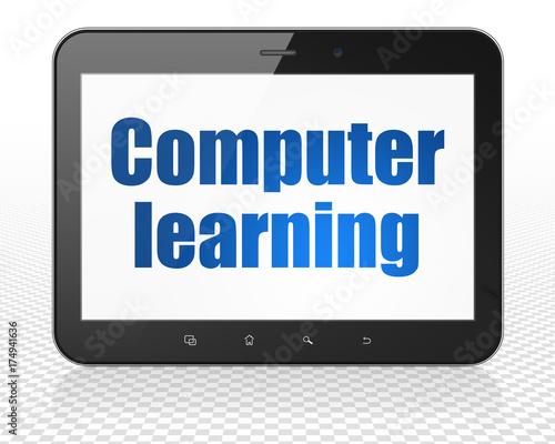 Education concept: Tablet Pc Computer with Computer Learning on display