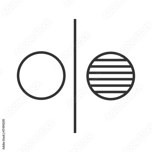 Opposite symbol linear icon