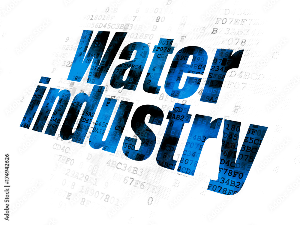 Manufacuring concept: Water Industry on Digital background Manufacuring concept: Water Industry on Digital background