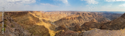 Panorama of beautiful Fish River Canyon in the south of Namibia, Southern Africa