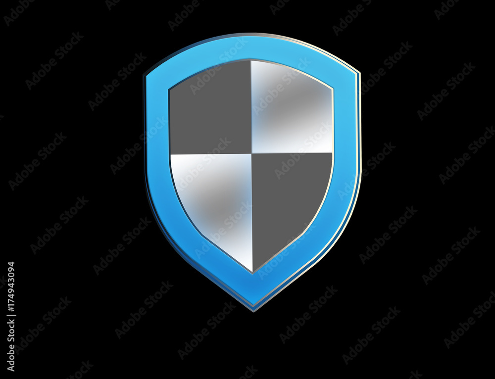 Shield symbol displayed on a futuristic interface - Security and internet concept Shield symbol displayed on a futuristic interface - Security and internet concept