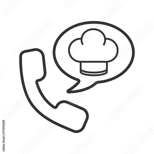 Food phone order linear icon